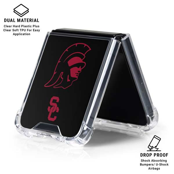 University of Southern California USC Trojan Mascot Galaxy Z Flip7 Clear Case