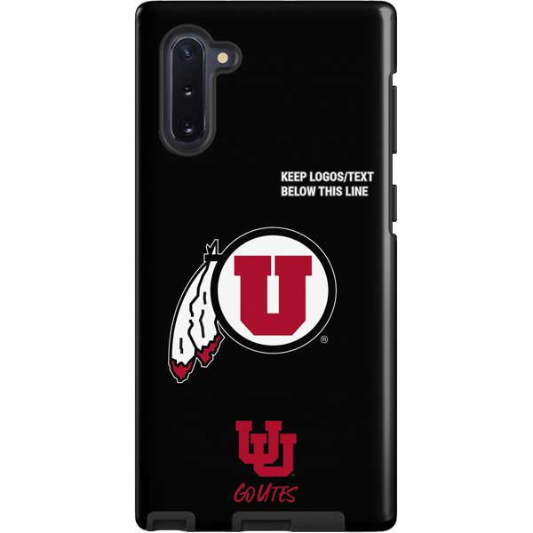 University of Utah Circle and Feather on Black Galaxy Cases