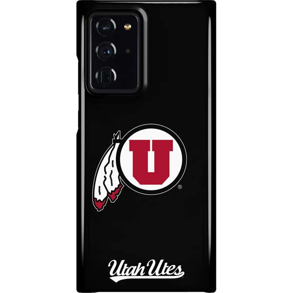 University of Utah Circle and Feather on Black Galaxy Cases