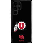 University of Utah Circle and Feather on Black Galaxy Cases