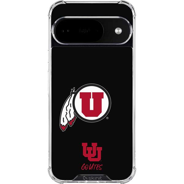University of Utah Circle and Feather on Black Google Pixel 10 Clear Case
