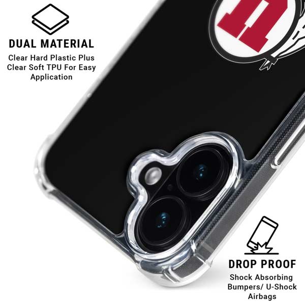 University of Utah Circle and Feather on Black iPhone 17 MagSafe Case