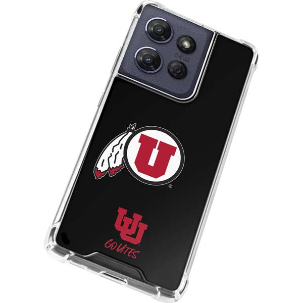University of Utah Circle and Feather on Black Moto G Play 5G (2025) Clear Case
