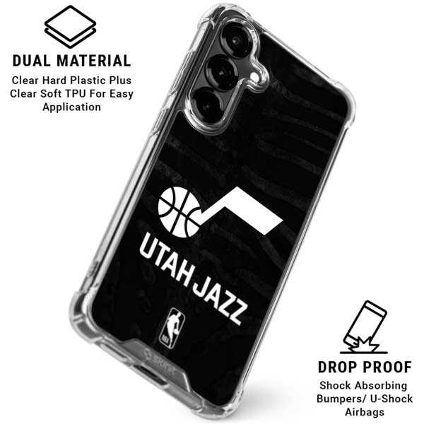 NBA Utah Jazz Black Animal Print Galaxy S26 Clear Case