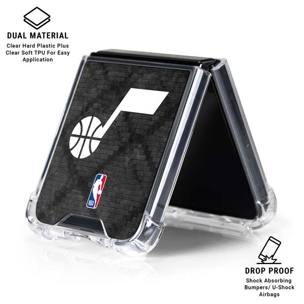 NBA Utah Jazz Black Rust Galaxy Z Flip7 Clear Case