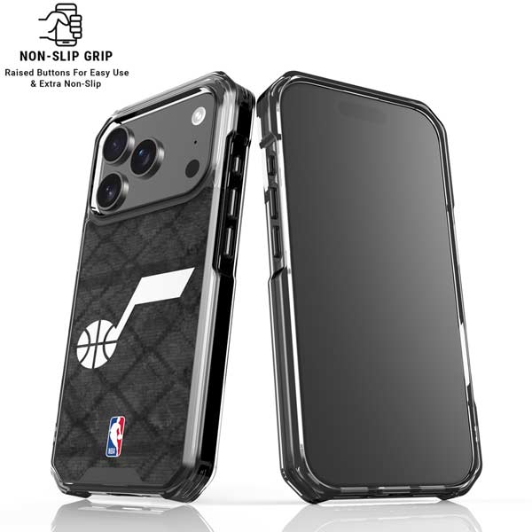 NBA Utah Jazz Black Rust iPhone 17 Pro Clear Case