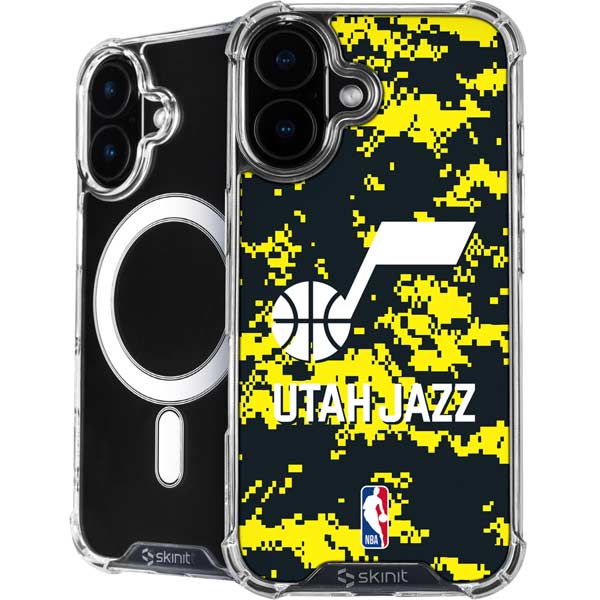 NBA Utah Jazz Grey Digi Camo iPhone 17 MagSafe Case