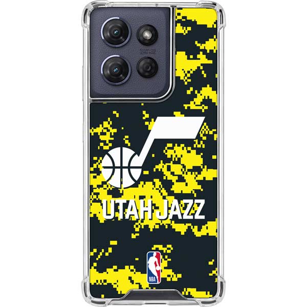 NBA Utah Jazz Grey Digi Camo Moto G 5G (2025) Clear Case