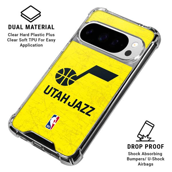 NBA Utah Jazz Yellow Texture Google Pixel 10 Pro XL Clear Case