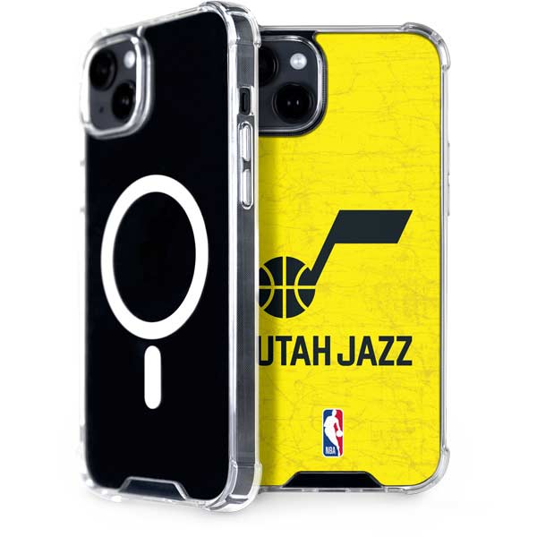 NBA Utah Jazz Yellow Texture iPhone 14 MagSafe Case