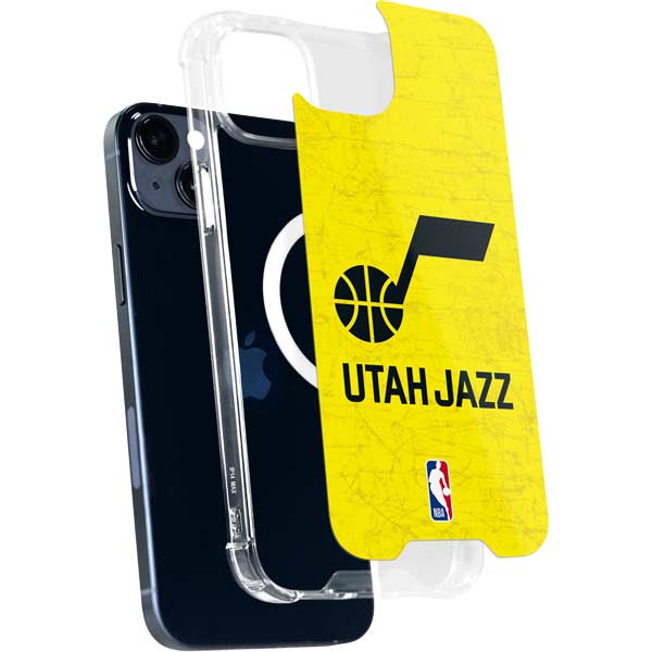 NBA Utah Jazz Yellow Texture iPhone 14 MagSafe Case