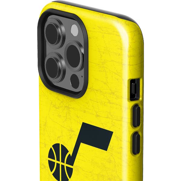 NBA Utah Jazz Yellow Texture iPhone 14 Pro Impact Case