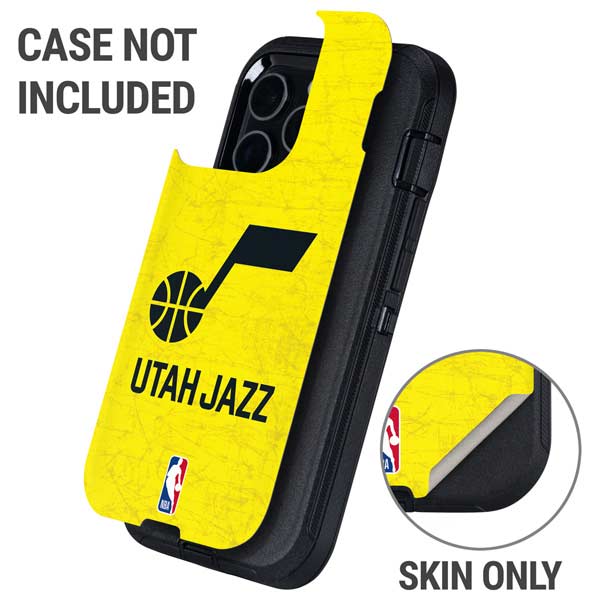 NBA Utah Jazz Yellow Texture Otterbox Defender iPhone Skin