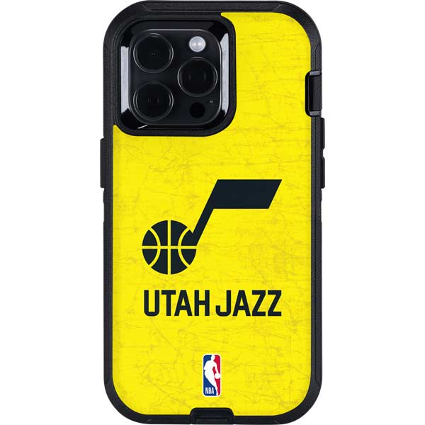 NBA Utah Jazz Yellow Texture Otterbox Defender iPhone Skin