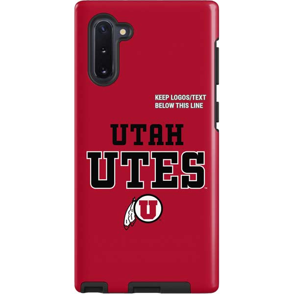 University of Utah Utes Text on Red Galaxy Cases