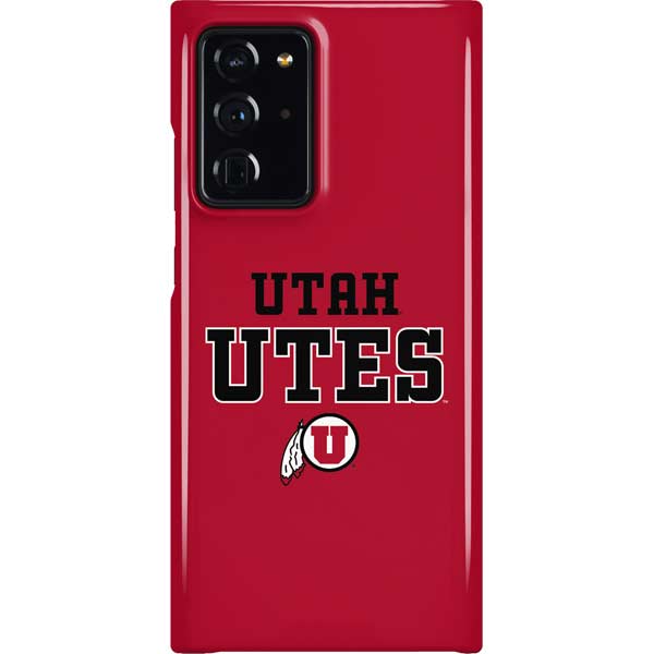 University of Utah Utes Text on Red Galaxy Cases