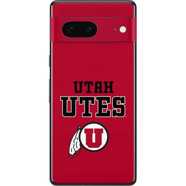 University of Utah Utes Text on Red Pixel Skins