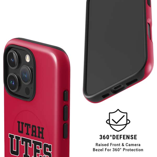 University of Utah Utes Text on Red iPhone 16 Pro Magsafe Impact Case