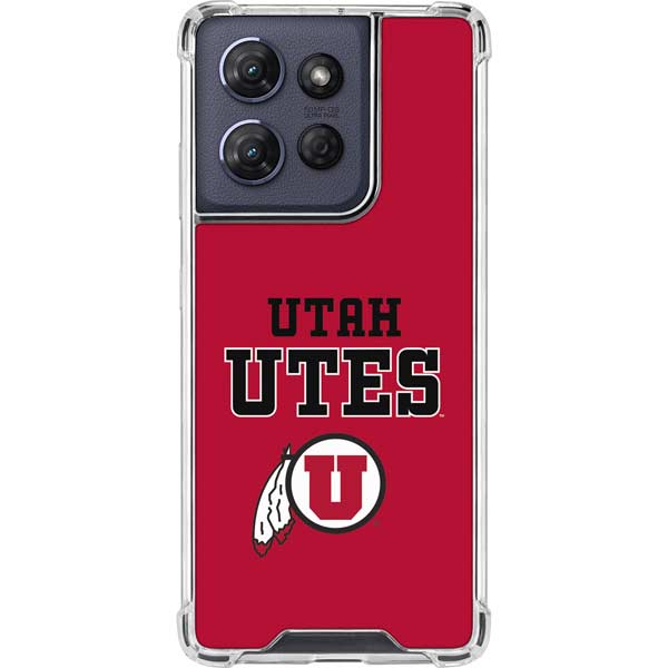 University of Utah Utes Text on Red Moto G Play 5G (2025) Clear Case