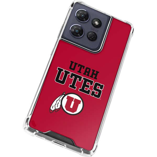 University of Utah Utes Text on Red Moto G Power 5G (2025) Clear Case