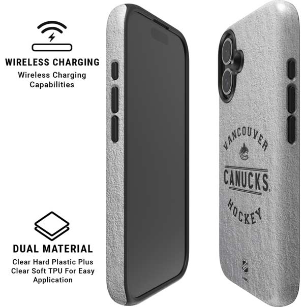 NHL Vancouver Canucks Black Text iPhone 16 Magsafe Impact Case