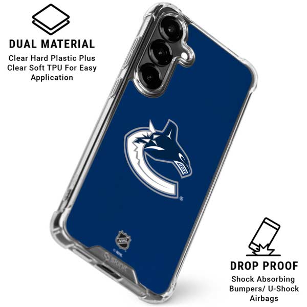 NHL Vancouver Canucks Distressed Galaxy S26 Clear Case