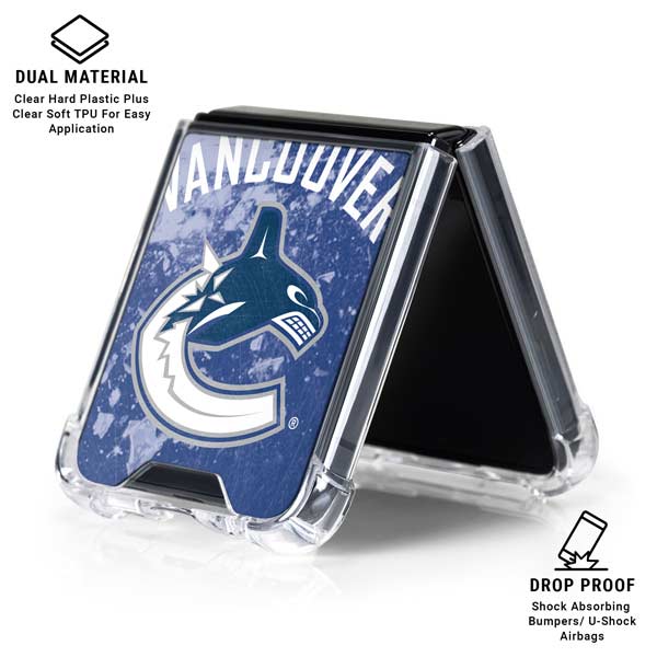 NHL Vancouver Canucks Frozen Galaxy Z Flip7 Clear Case