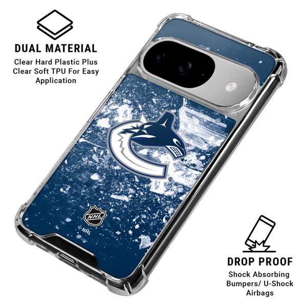 NHL Vancouver Canucks Frozen Google Pixel 10 Clear Case
