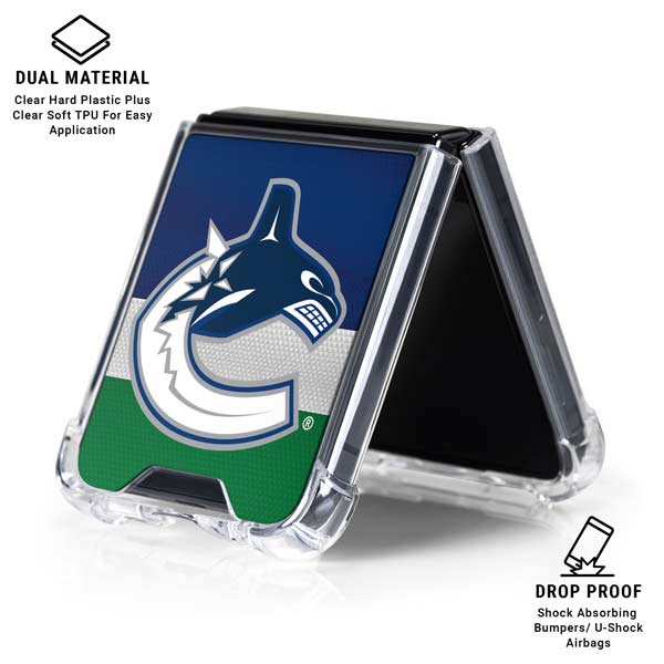 NHL Vancouver Canucks Jersey Galaxy Z Flip7 Clear Case