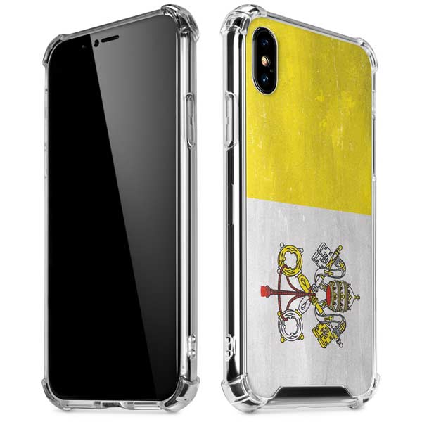 Vatican City Flag Distressed iPhone X/XS Clear Case