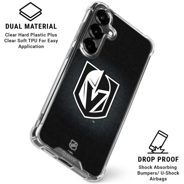 NHL Vegas Golden Knights Black Background Galaxy S26 Clear Case