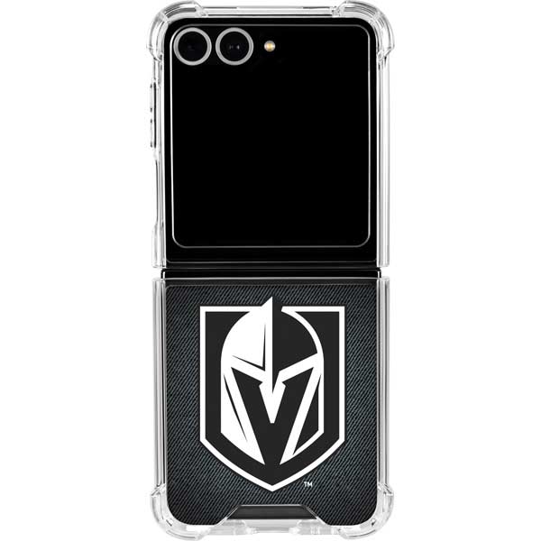 NHL Vegas Golden Knights Black Background Galaxy Z Flip7 Clear Case