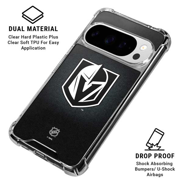 NHL Vegas Golden Knights Black Background Google Pixel 10 Pro XL Clear Case
