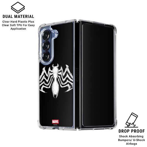 Marvel Venom Venom Logo Galaxy Z Fold7 Clear Case