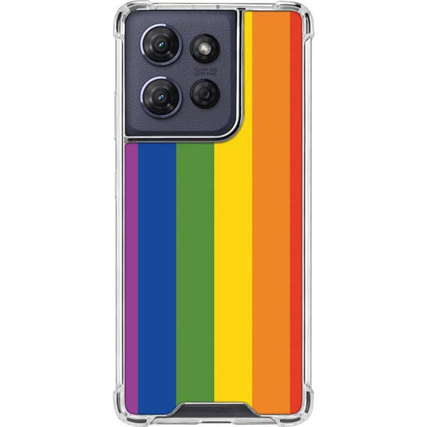 Vertical Rainbow Flag Moto G 5G (2025) Clear Case