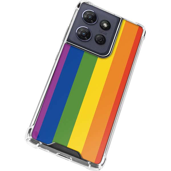 Vertical Rainbow Flag Moto G 5G (2025) Clear Case