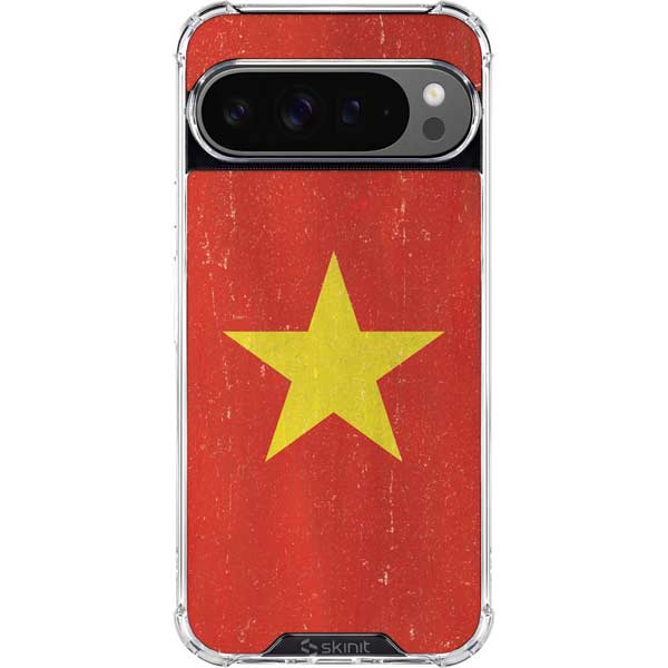 Vietnam Flag Distressed Google Pixel 10 Pro Clear Case