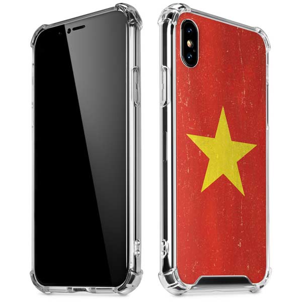 Vietnam Flag Distressed iPhone X/XS Clear Case