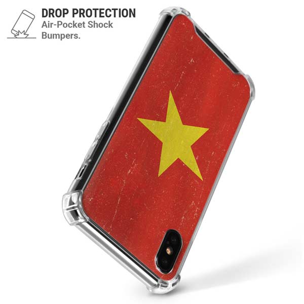 Vietnam Flag Distressed iPhone X/XS Clear Case