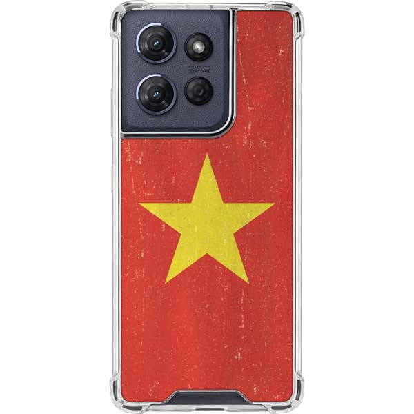 Vietnam Flag Distressed Moto G Play 5G (2025) Clear Case