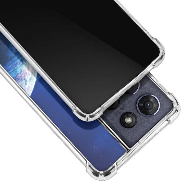 View of a Planet as it Looms in Close Orbit and with Rings Moto G 5G (2025) Clear Case