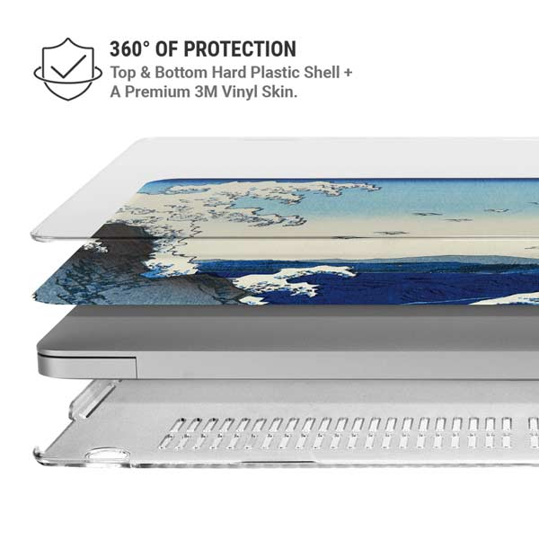 View of the Naruto whirlpools at Awa by Hiroshige MacBook Pro 14in (2021-24) Case plus Skin