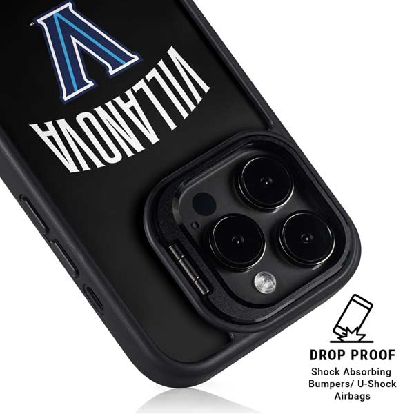 Villanova University V Black iPhone 14 Pro Kickstand Case