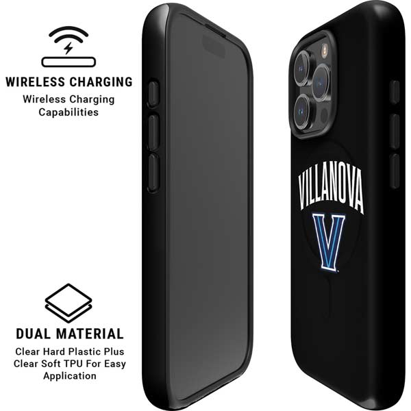 Villanova University V Black iPhone 16 Pro Magsafe Impact Case