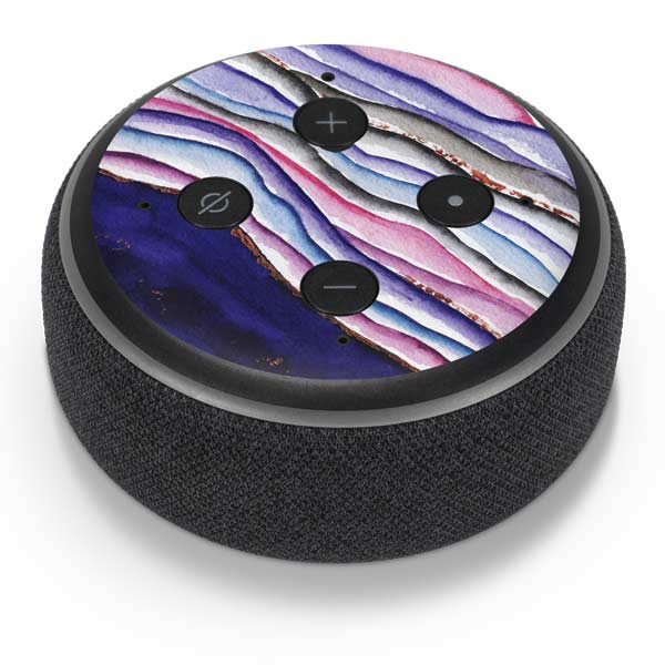 Violet Watercolor Geode Amazon Echo Dot Skin