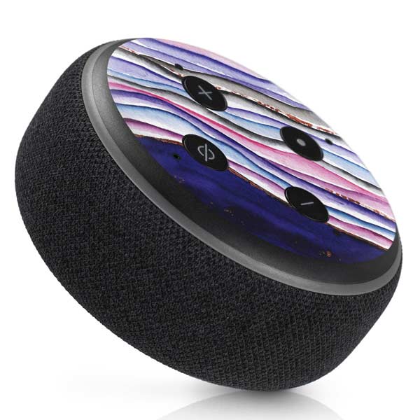 Violet Watercolor Geode Amazon Echo Dot Skin