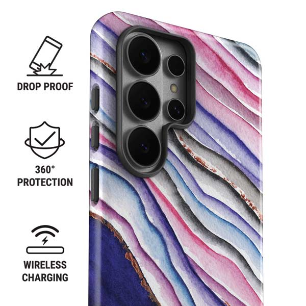 Violet Watercolor Geode Galaxy S26 Ultra Impact Case