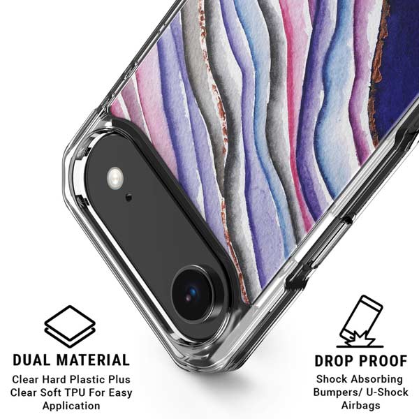 Violet Watercolor Geode iPhone 17 Air Clear Case