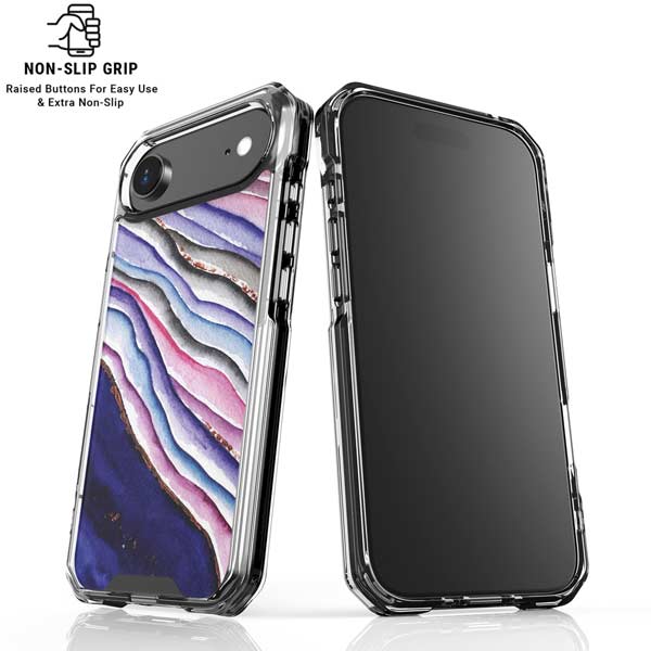 Violet Watercolor Geode iPhone 17 Air Clear Case