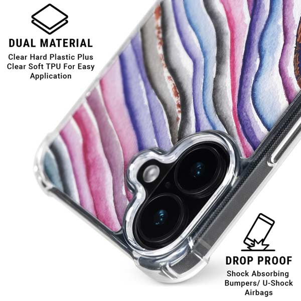 Violet Watercolor Geode iPhone 17 MagSafe Case
